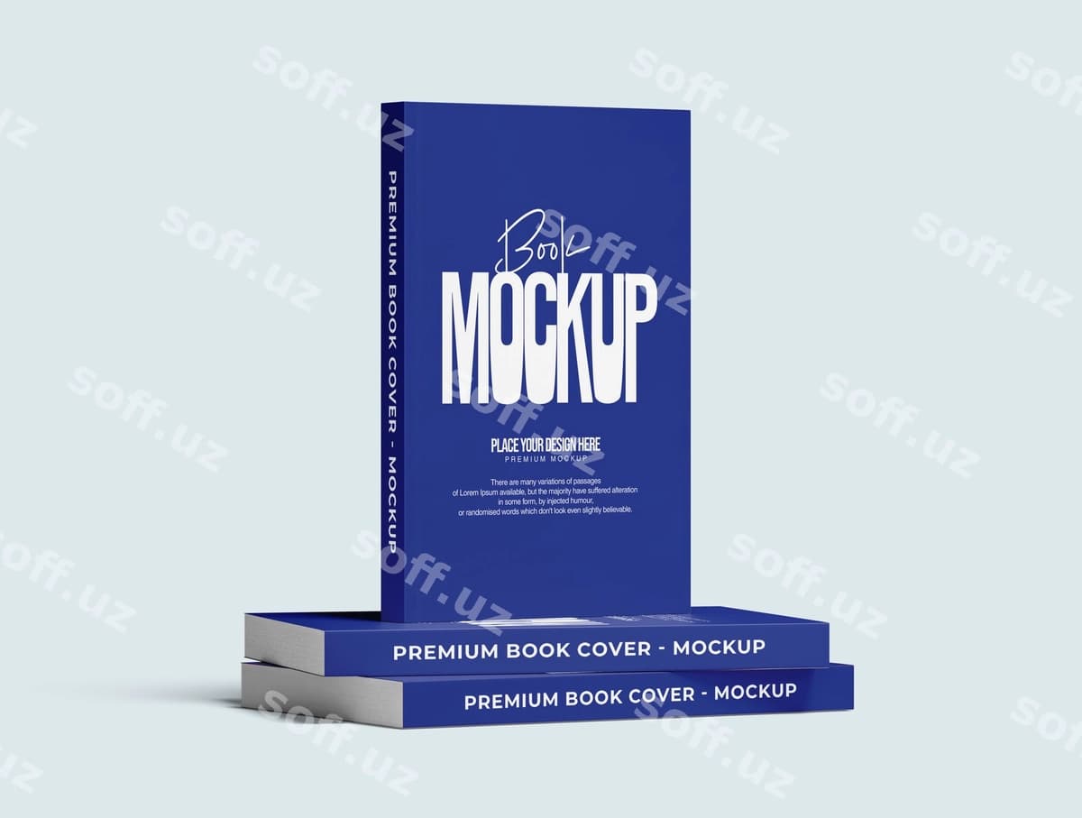 Premium kitob varaqi namuna shabloni | Premium book cover mockup template
