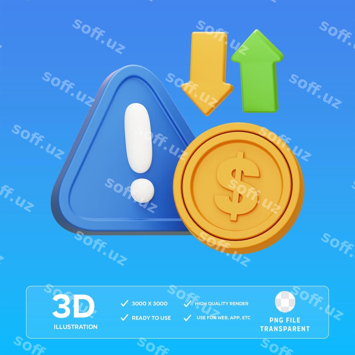 Psd sarmoya kiritish xavfi 3d illustratsiyasi | Psd investment risk 3d illustration