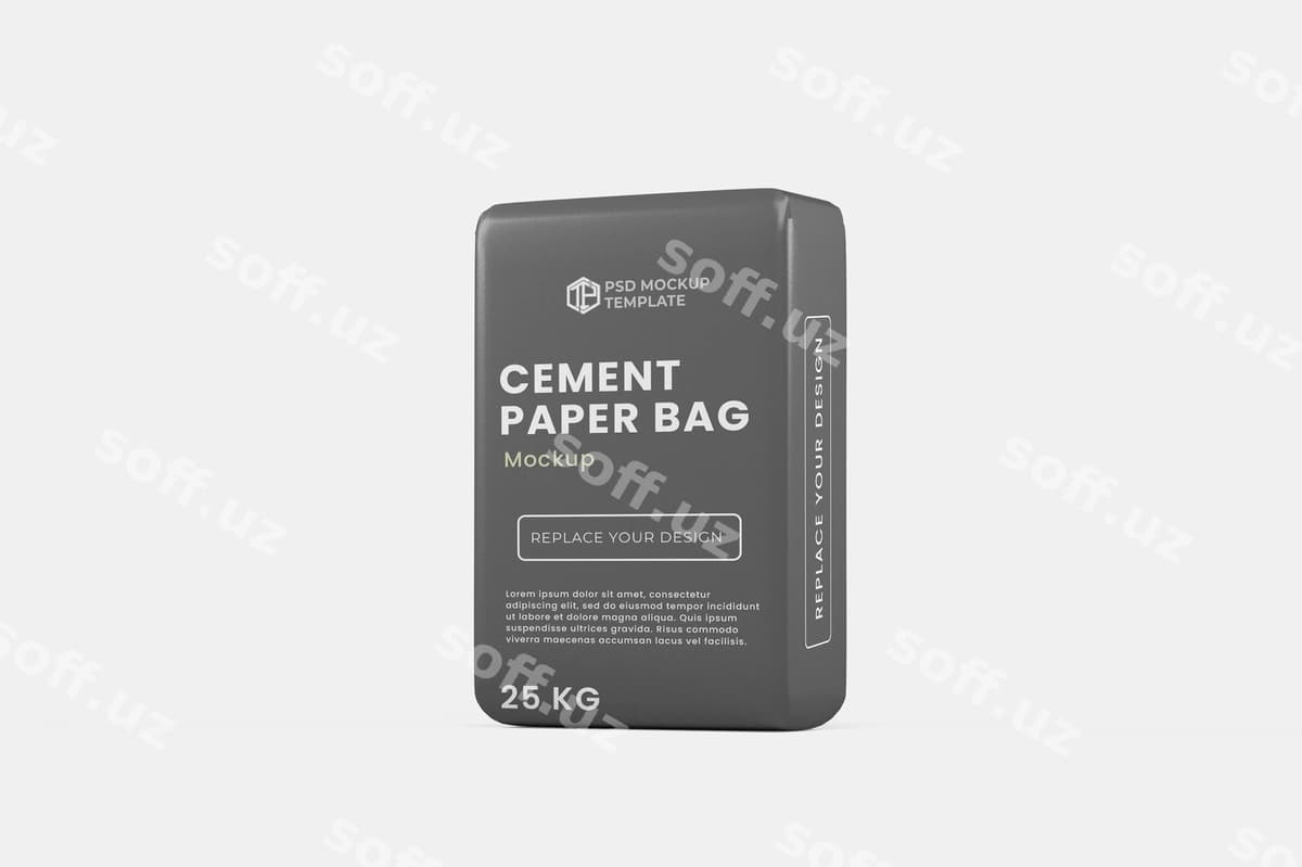 Psd qog'oz tsiment sumkasi mockup | Psd paper cement bag mockup