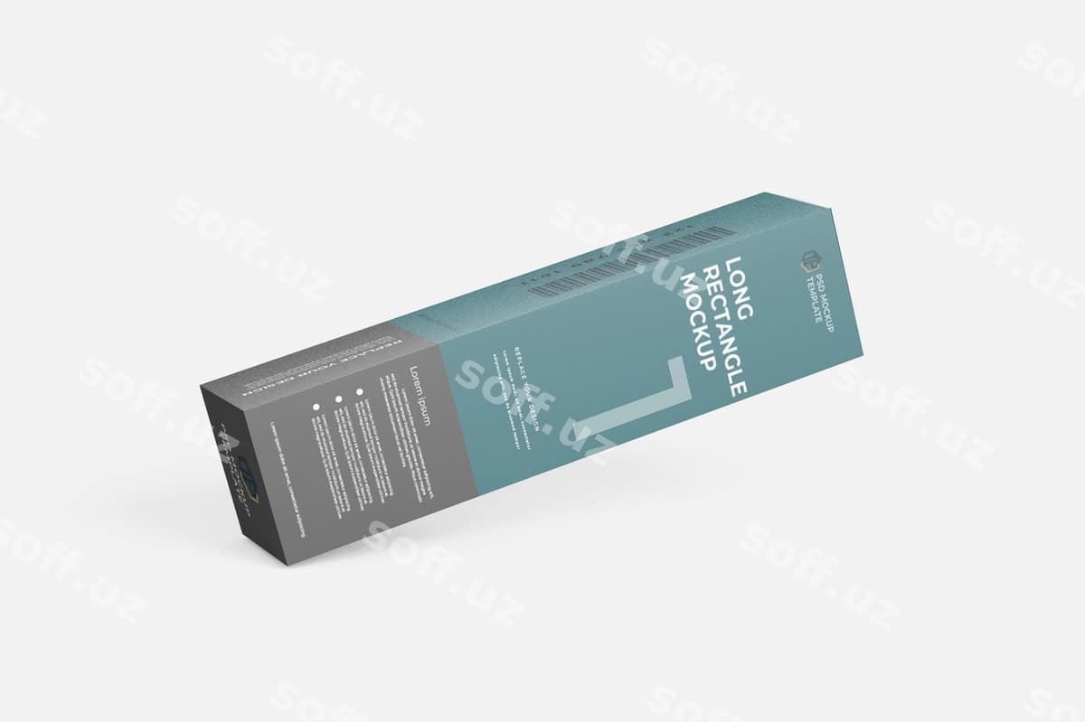 Psd to'g'ri to'rtburchak yengil quti mockup | Psd rectangle slim box mockup