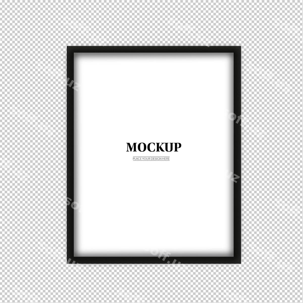 Psd vertikal fotosurat qora ramka maketi | Psd vertical photo black frame mockup