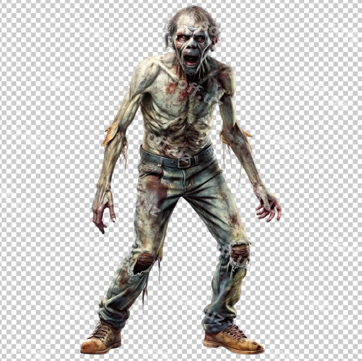 Psd zombi shaffof orqa fonda | Psd zombie transparent background