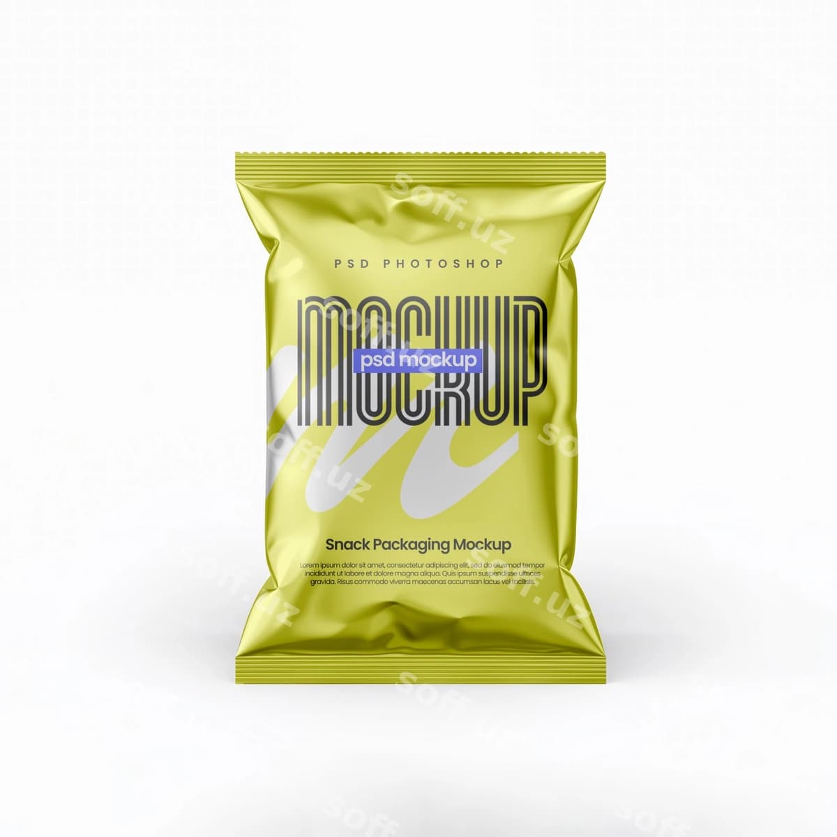 Puf snack plastik qadoq namunasi | Puff snack plastic packaging mockup