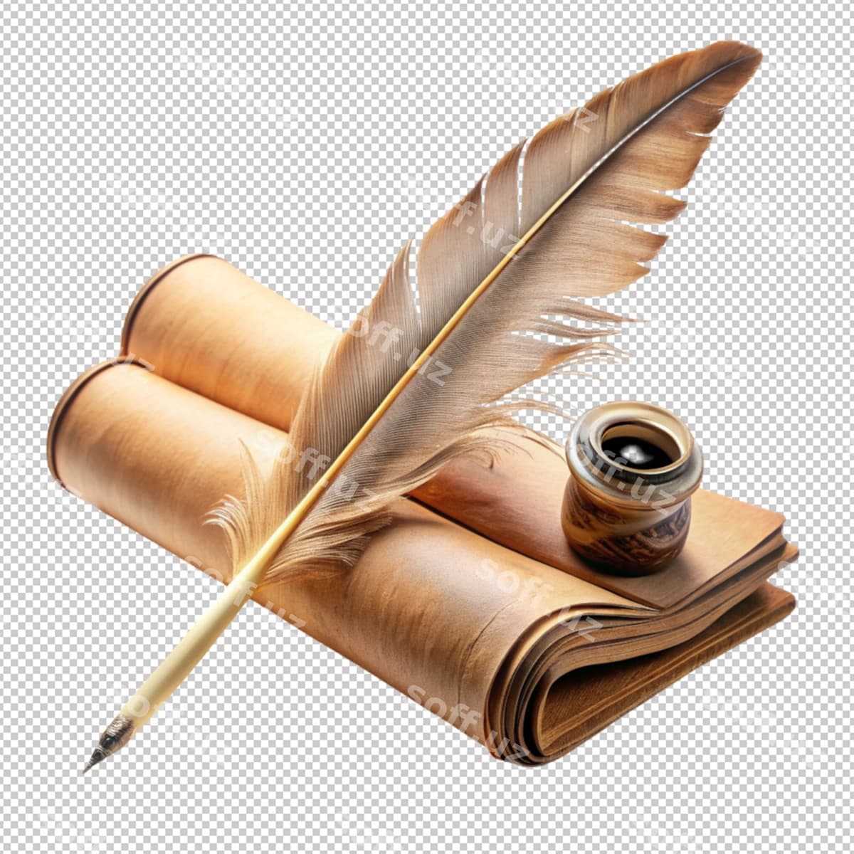 Shaffof fonda qirra manuscriptsi | Quill manuscript transparent background