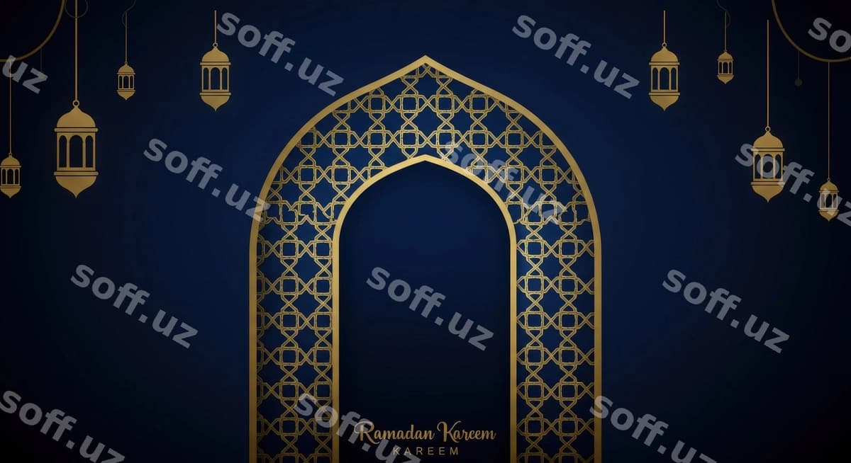 Ramazon kengirmali tabrik kartasi | Ramadan kareem greeting card