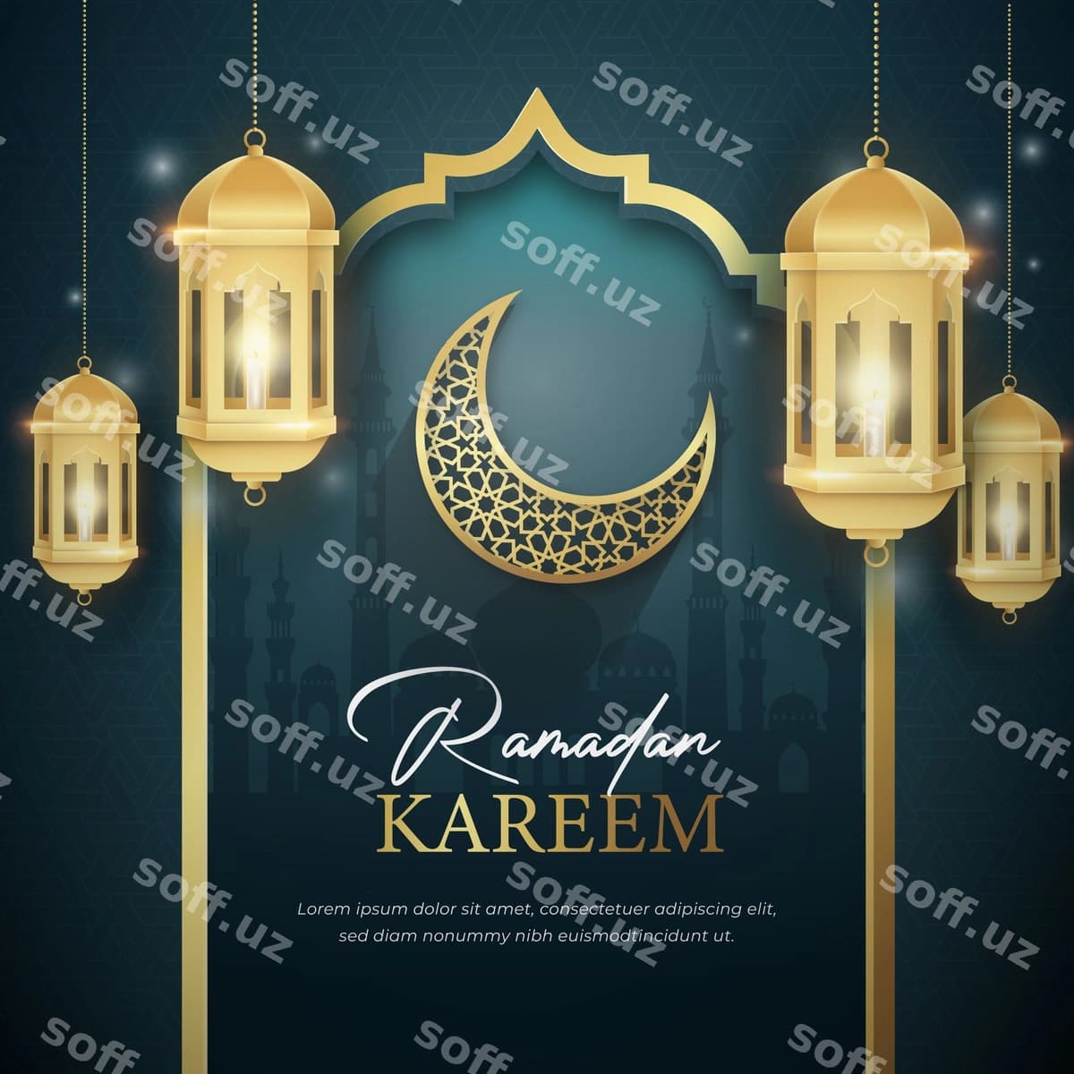 Ramazon kareem ijtimoiy tarmoqlar post shabloni | Ramadan kareem social media post template