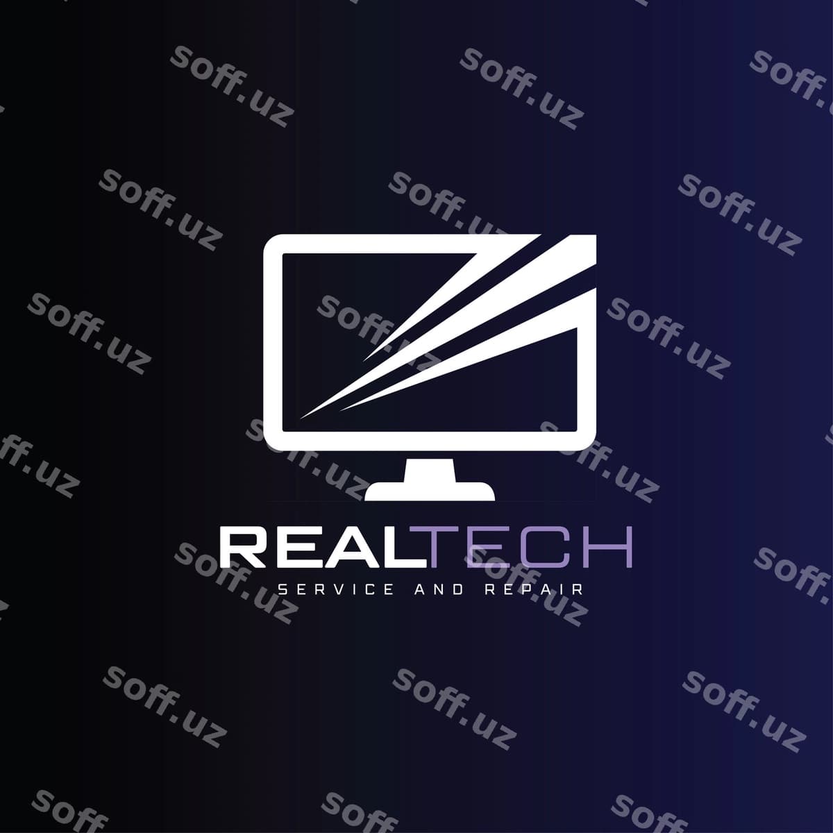 Haqiqiy texnologiya logotipi ekran logotipi monitor logotipi | Real tech logo screen logo monitor logo