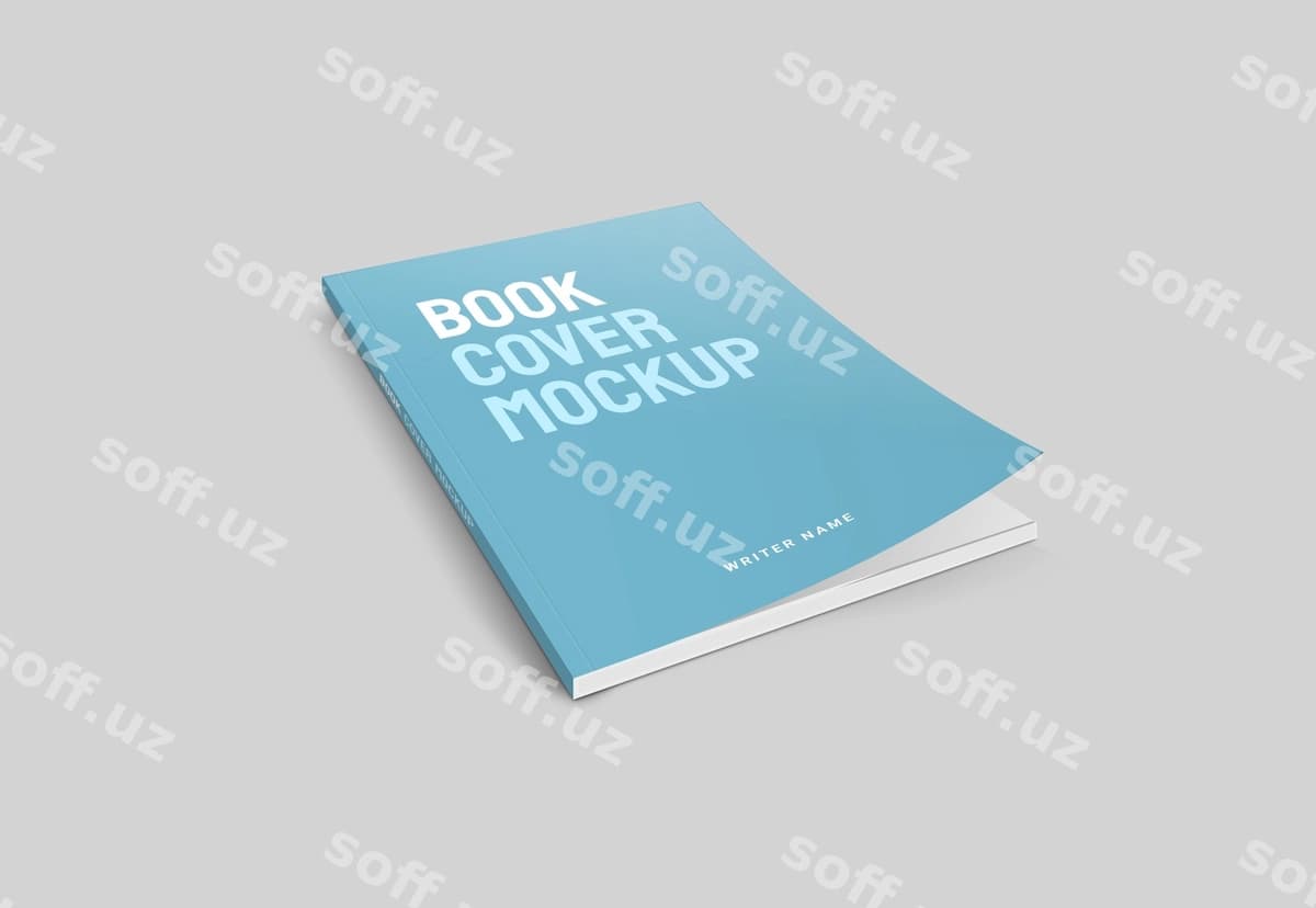 Realist kitob muqaddima namunasi shabloni | Realistic book cover mockup template