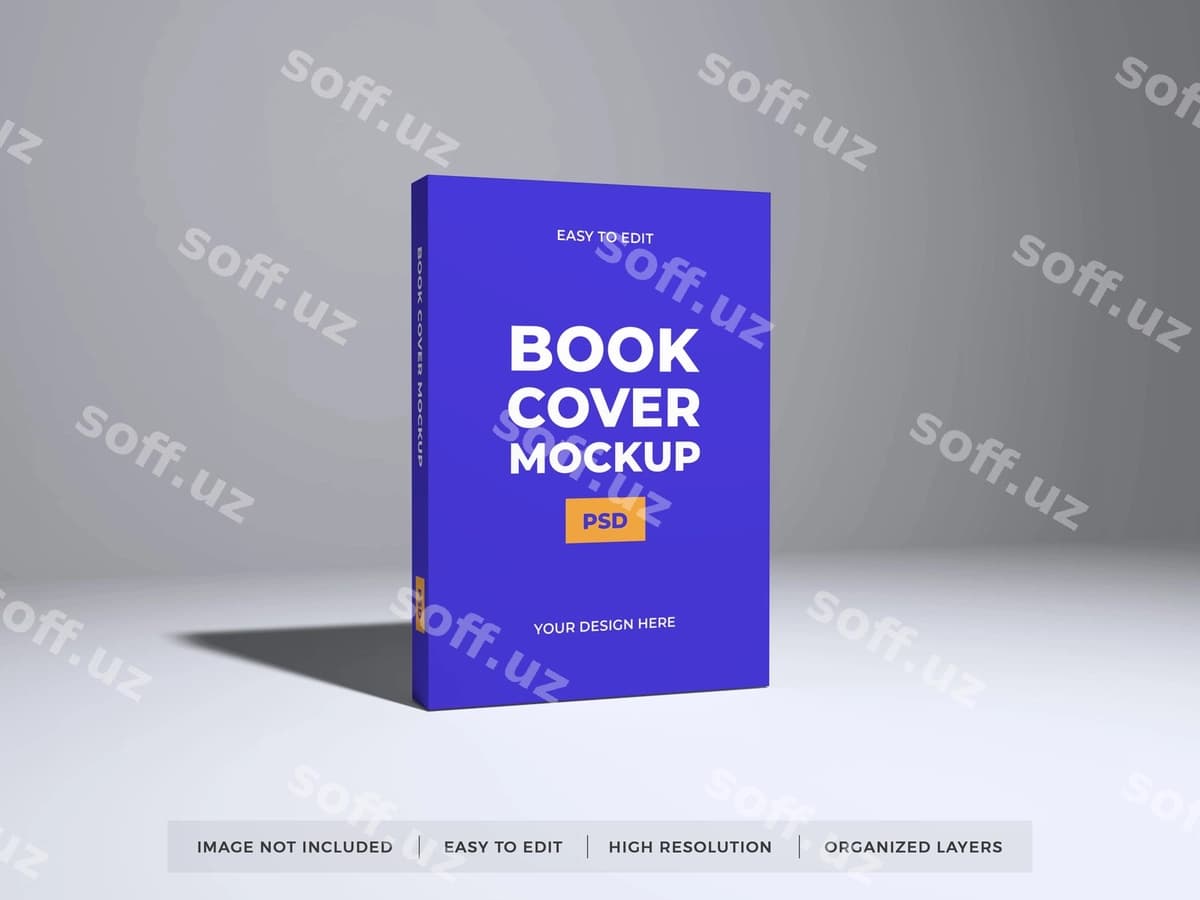 Haqiqiy kitob muqaddariyasi mockup | Realistic book cover mockup