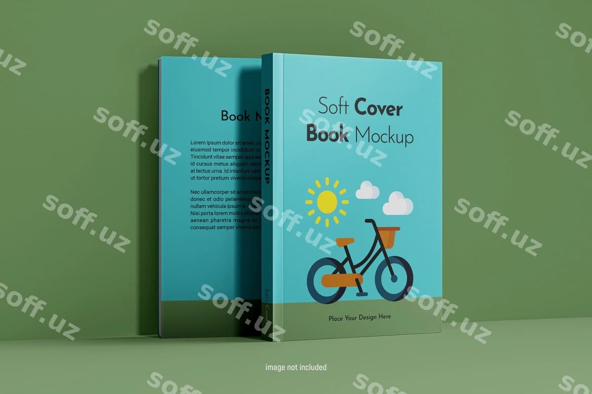 Realistik yumshoq muqaddas PSD kitob namunasi | Realistic softcover psd book mockup