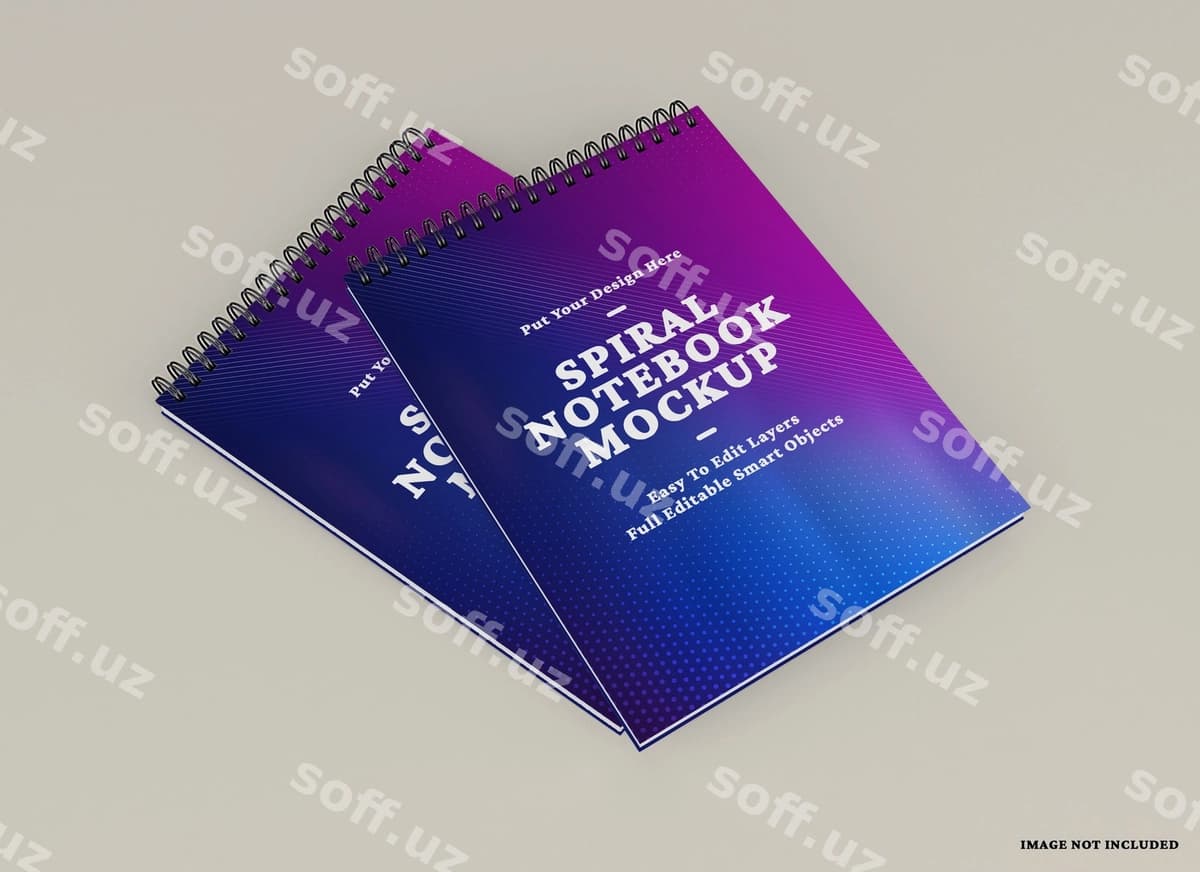 Haqiqiy spiral daftar maketi | Realistic spiral notebook mockup