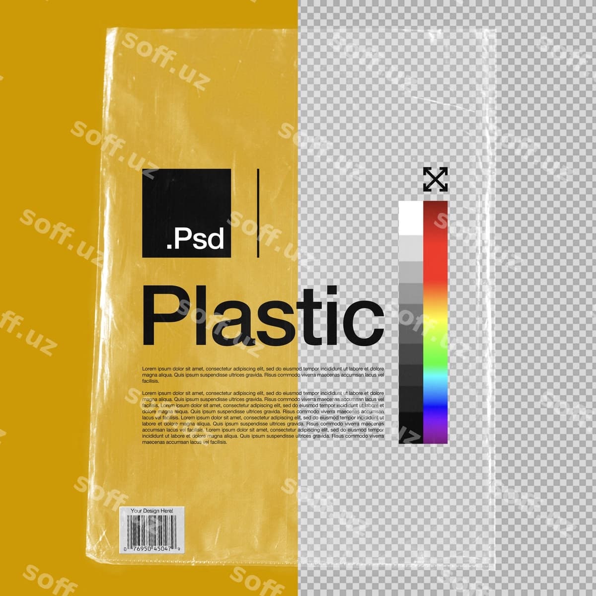 Realistik shaffof plastik namuna | Realistic transparent plastic mockup