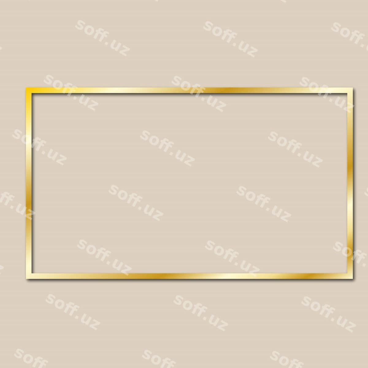To'g'ri to'rtburchak o'ttizramali ramka bej fon | Rectangular gold frame beige background