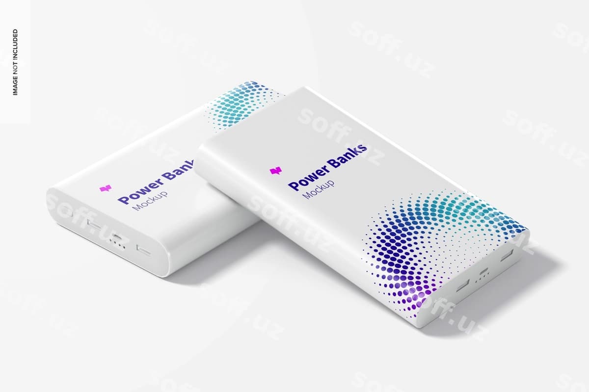 To'rtburchak quvvat banklari namunasi | Rectangular power banks mockup