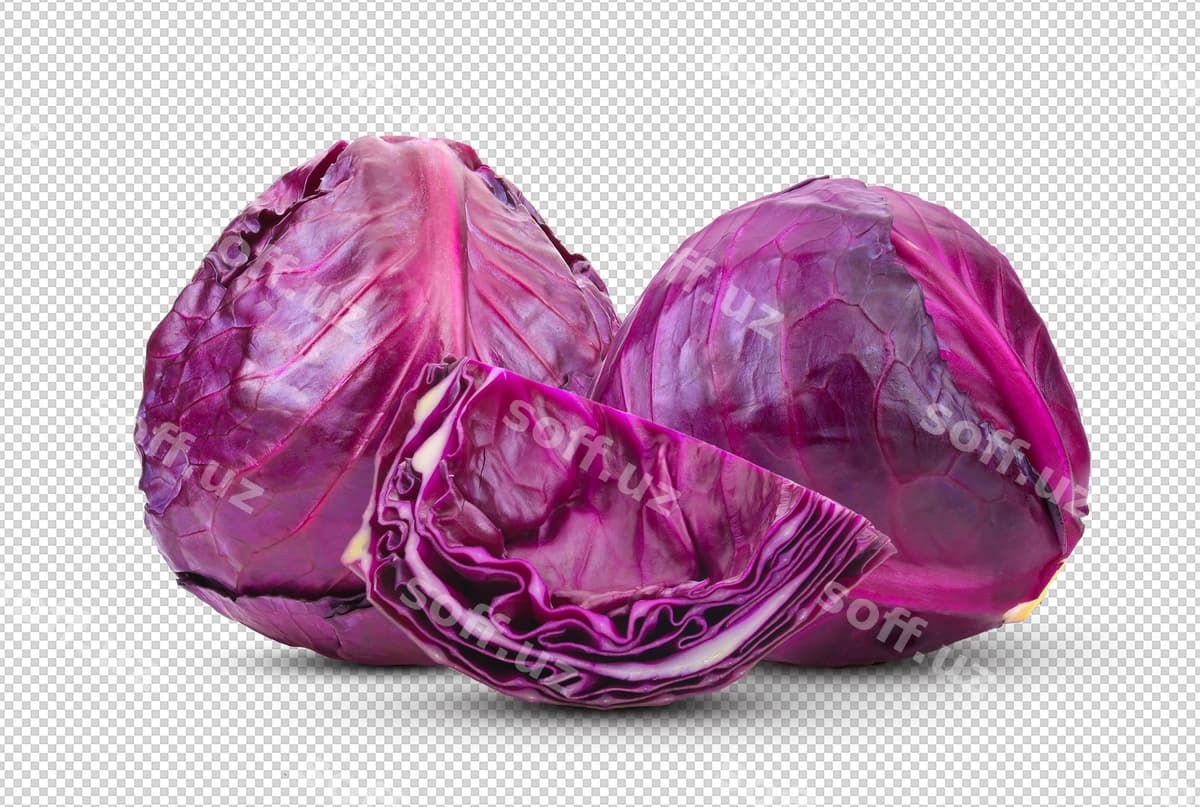 Qizil karam ajraltirilgan alpha qat | Red cabbages isolated alpha layer