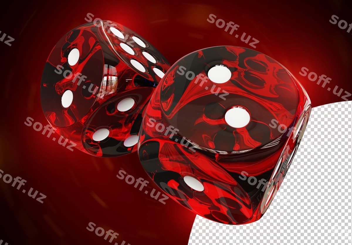 Qizil deylar kazino 3d render | Red dice casino 3d render