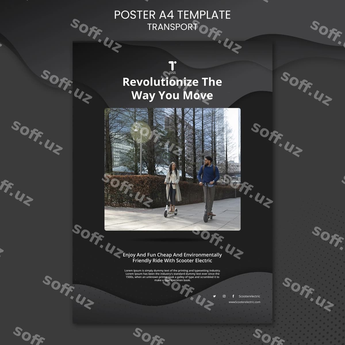 Skuter poster shabloni | Scooter poster template