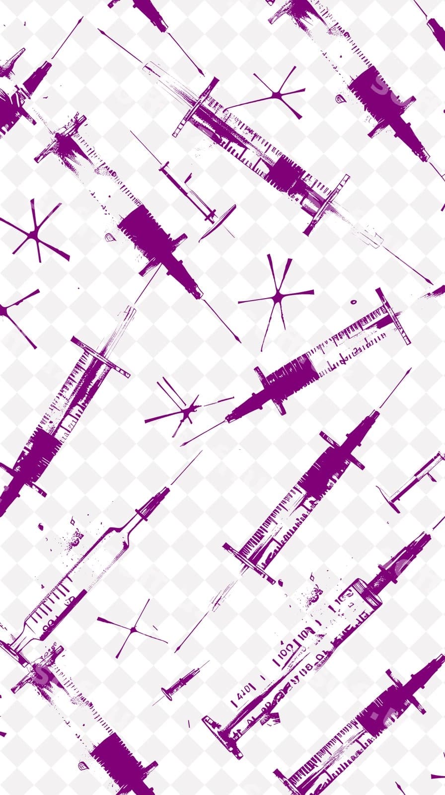 Beshqatlamasiz naqsh shprits oq fon | Seamless pattern syringe white background