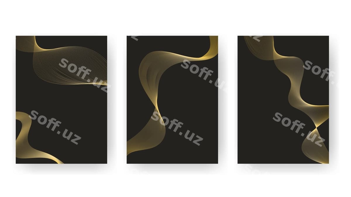 Shablonlarni qora oltin chiziqlar bilan o'rnatish | Set templates black with golden lines
