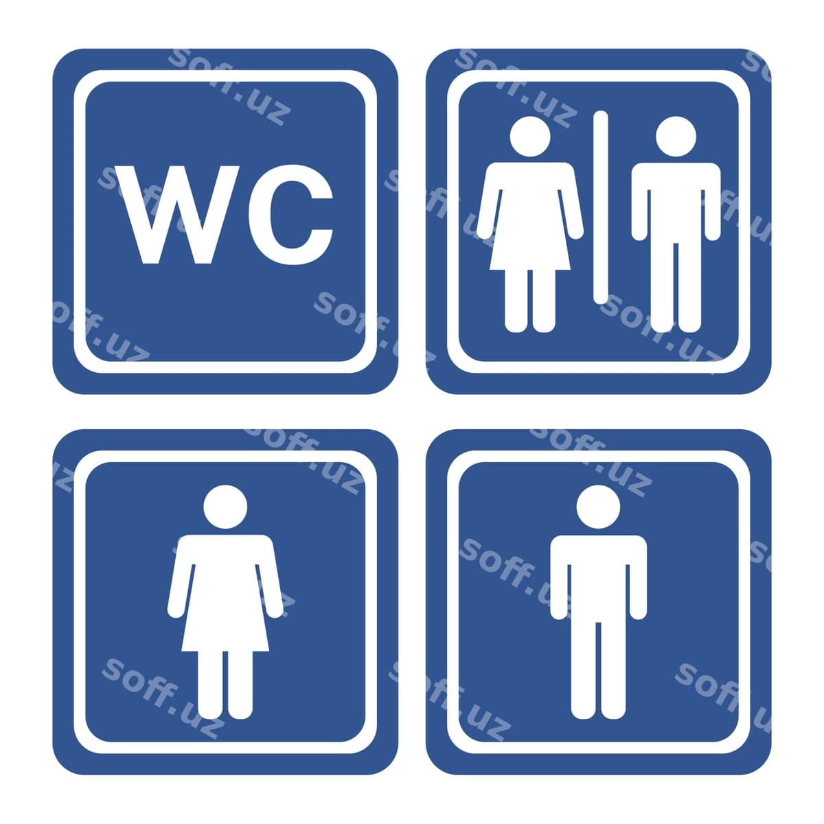 Hone belgilar vektor to'plami | Set toilet signs vector