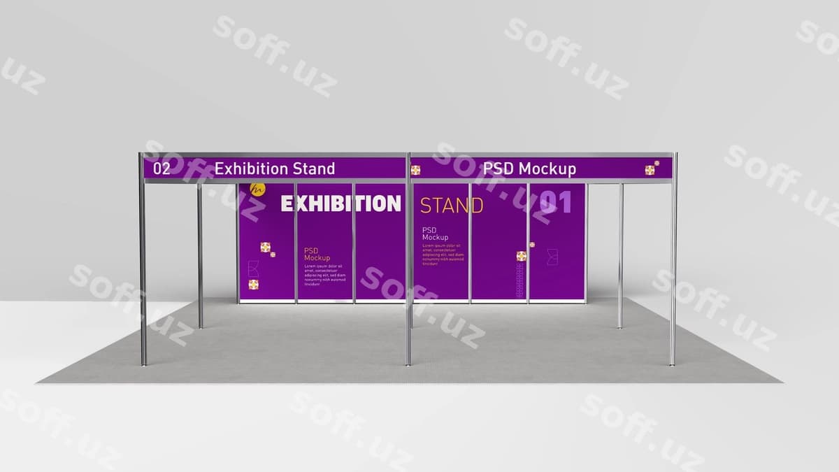 Shell sxema eksponatsiya stend modeli | Shell scheme exhibition booth mockup