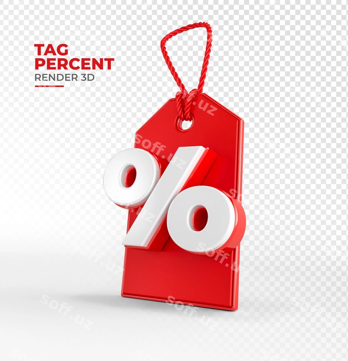Xarid tegi 3D render | Shopping tag render 3d