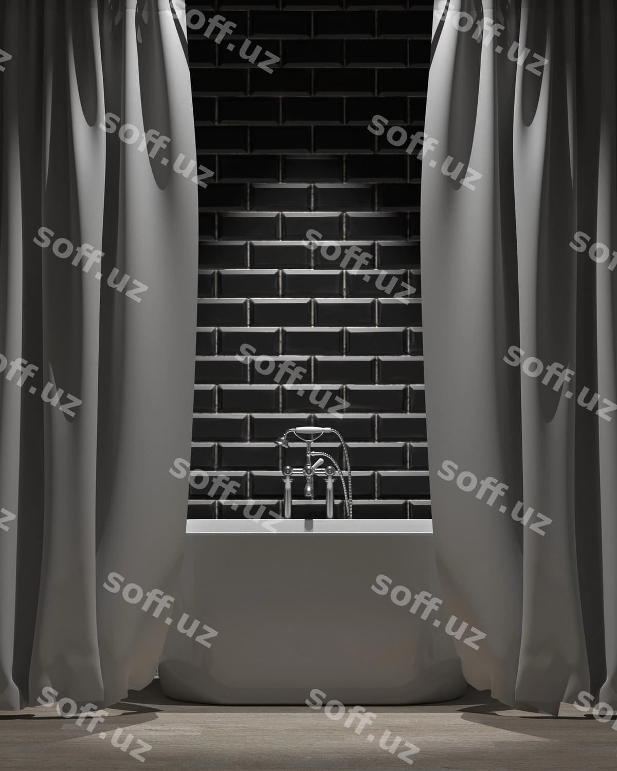 Duvoz parche namuna dizayni | Shower curtain mockup deisgn
