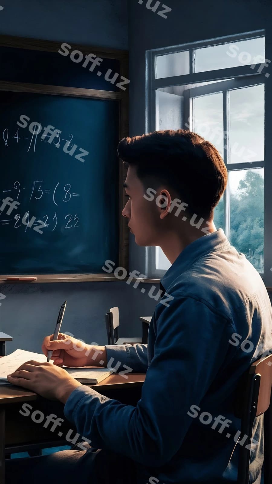 Er qiziqish sinfi Er tomonidan ko'rinish | Side view man classroom