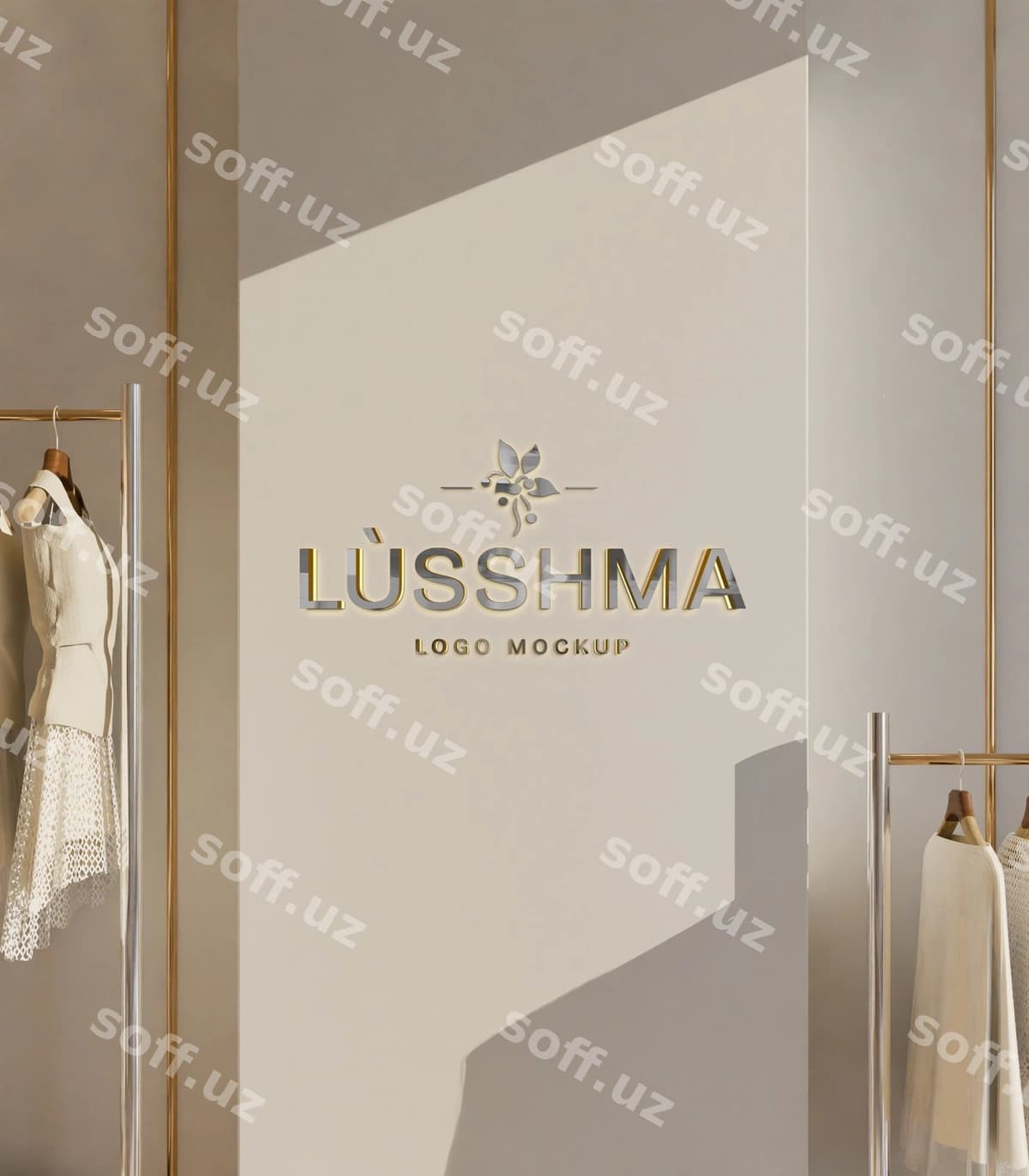 Mezonlar logo namunasi | Signage logo mockup