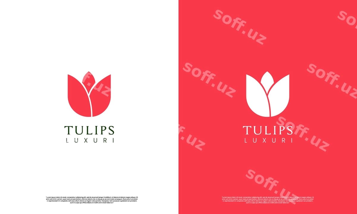 Oddiy lola yagona logotip dizayni zamonaviy kontseptsiya | Simple tulips logo design modern concept