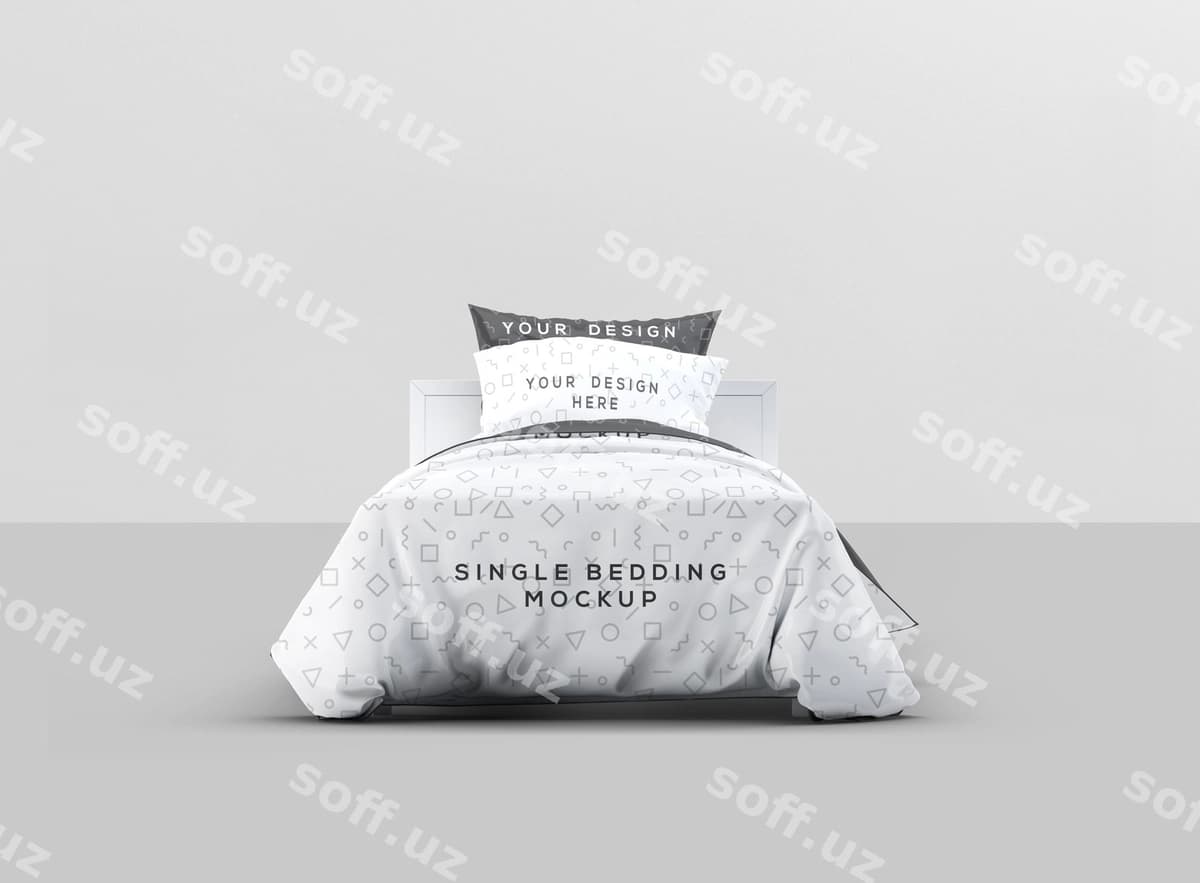 Yakka yotoq uchun mo'ljallangan namuna | Single bedding mockup