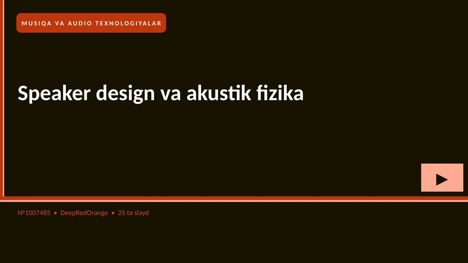 Speaker design va akustik fizika