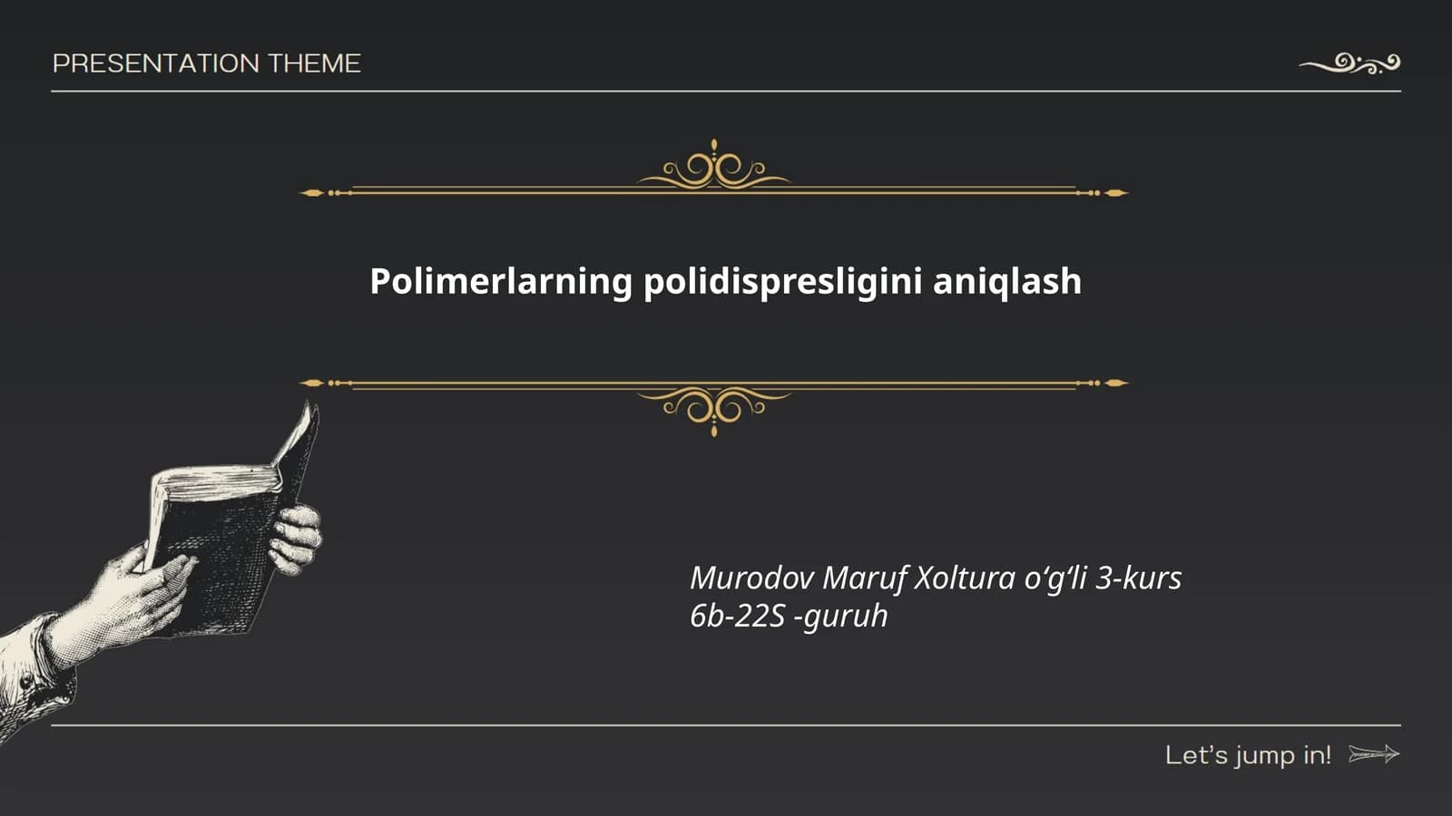 Polimerlarning polidispresligini aniqlash