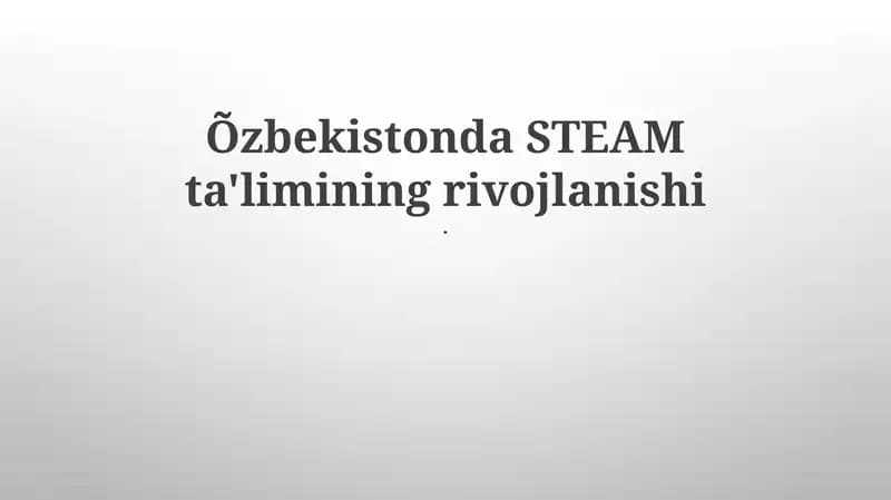 STEM ta'limi rivoji