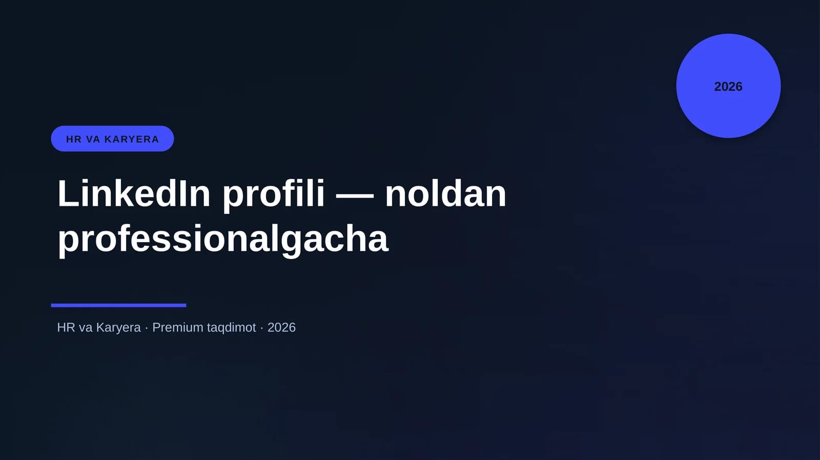 LinkedIn profili — noldan professionalgacha