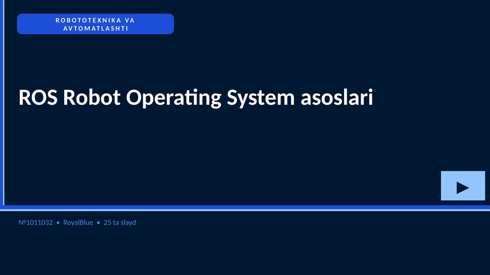 ROS Robot Operating System asoslari