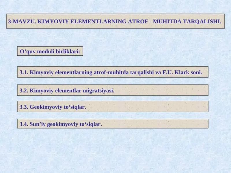 Kimyoviy elementlar migratsiyasi