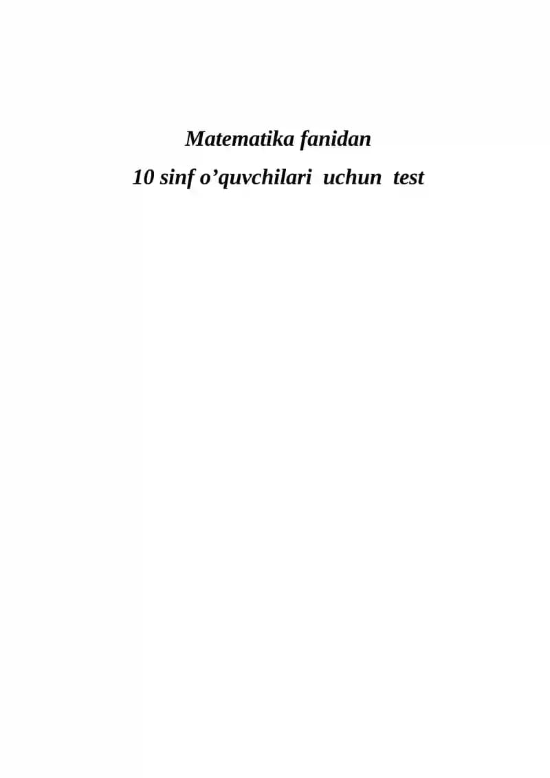 10-sinf matematika 200 ta test