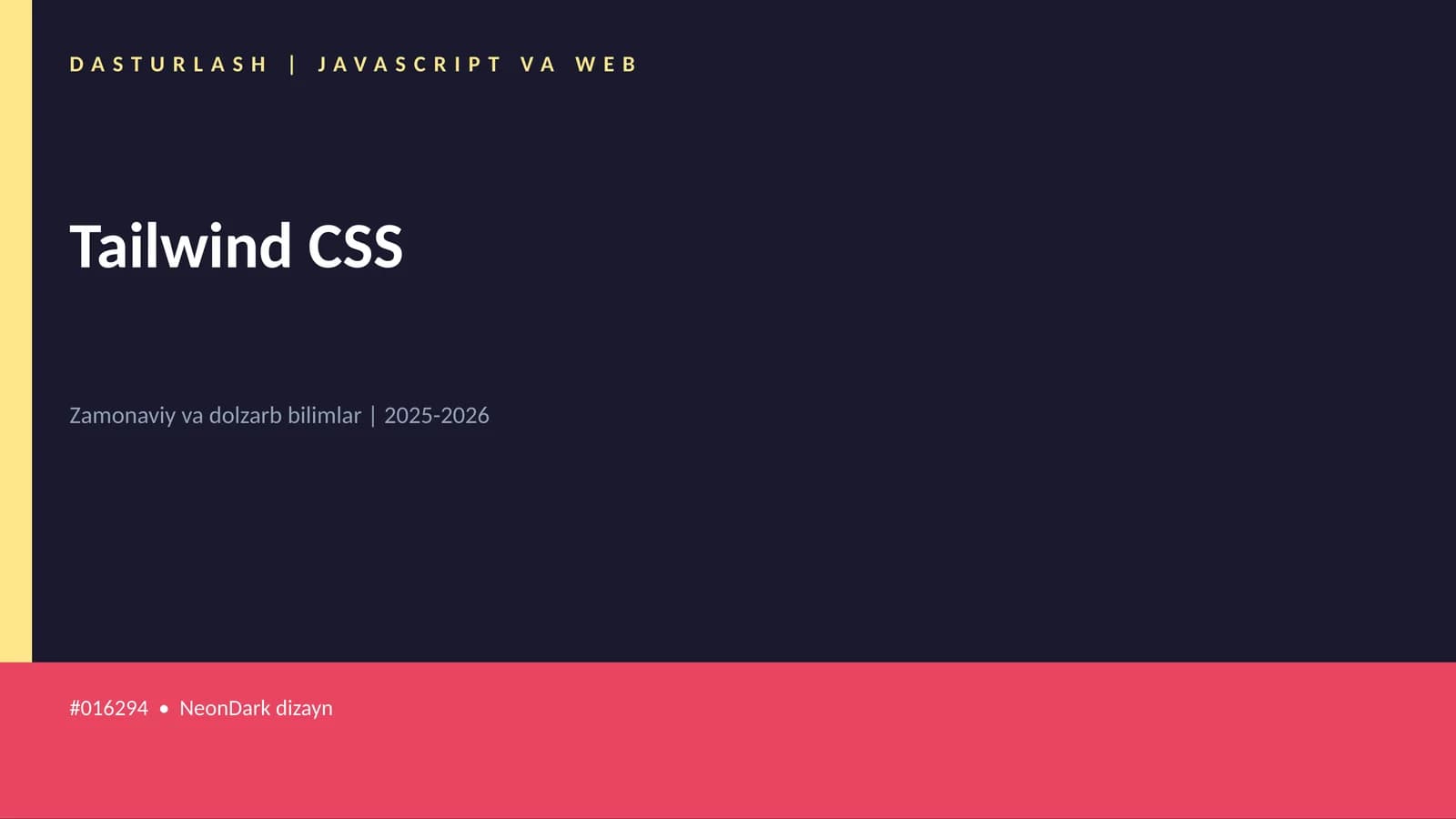 DASTURLASH | JAVASCRIPT VA WEB