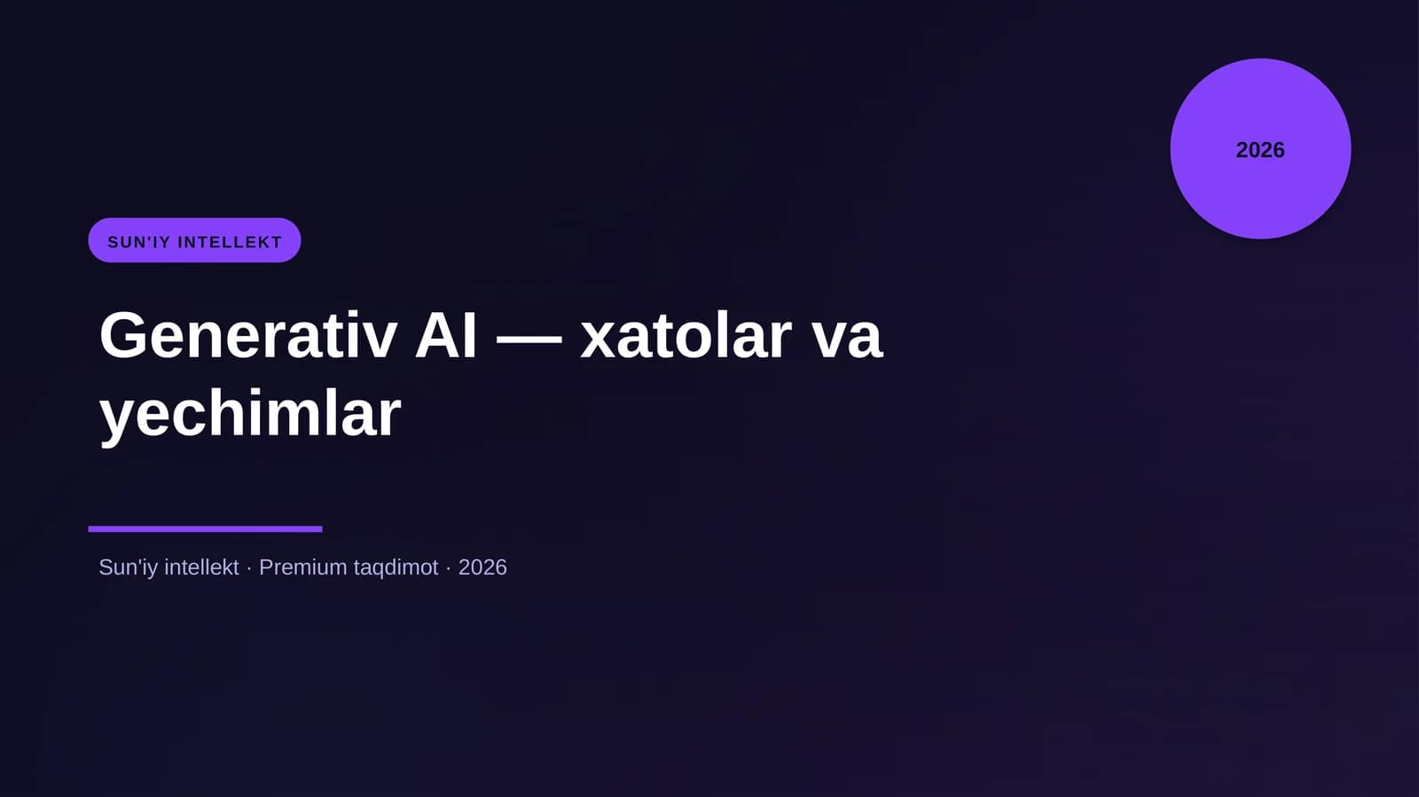 Generativ AI — xatolar va yechimlar