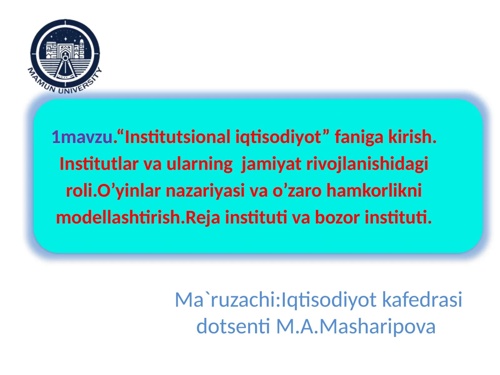 Institut va bozor instituti