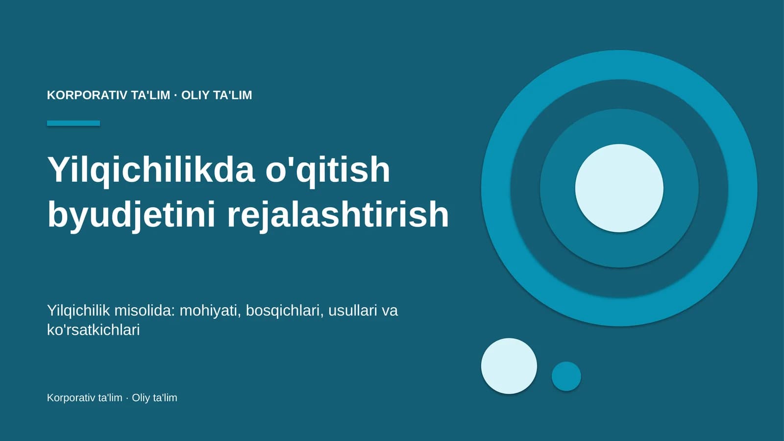 Yilqichilikda o'qitish byudjetini rejalashtirish