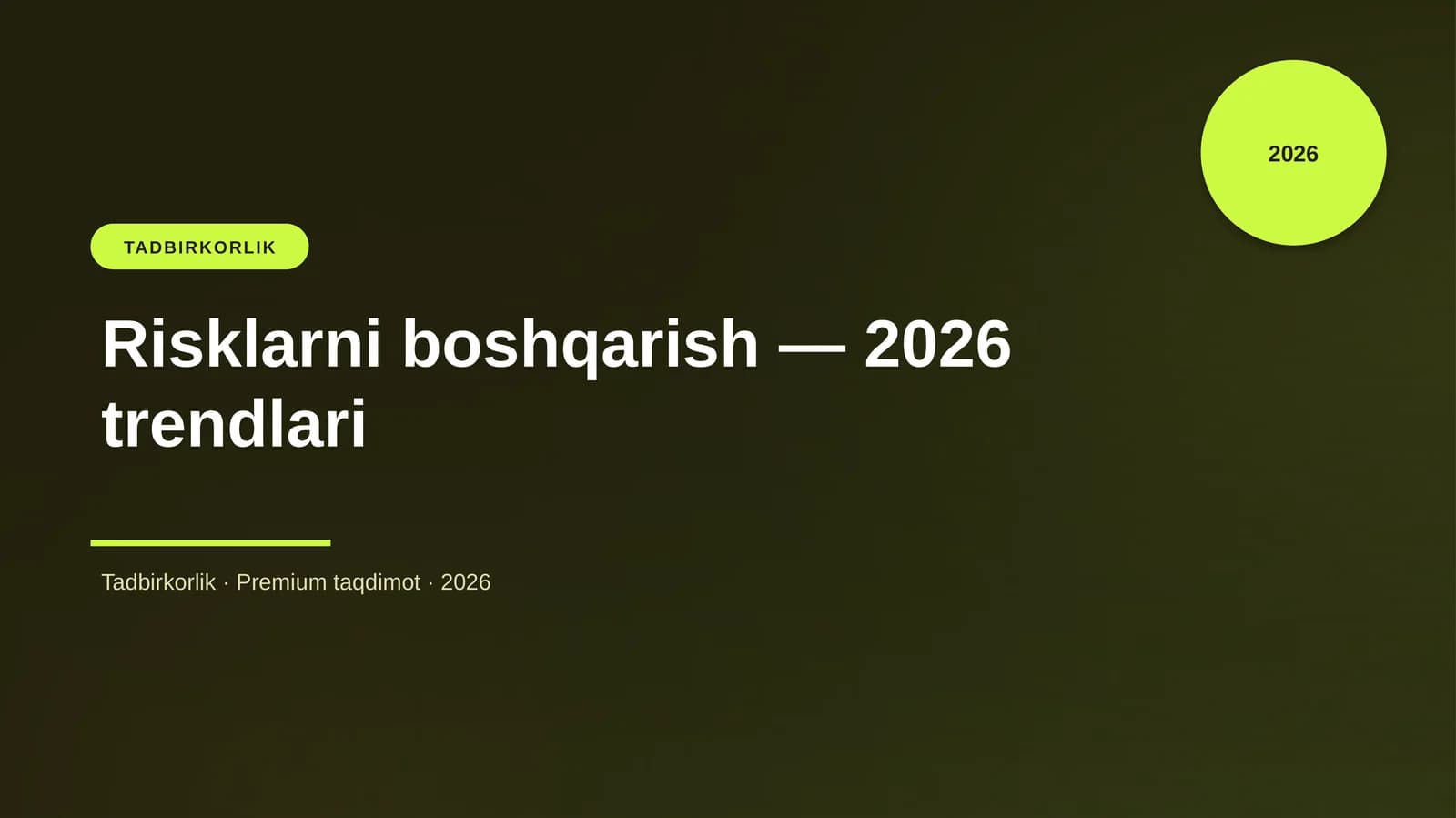 Risklarni boshqarish — 2026 trendlari