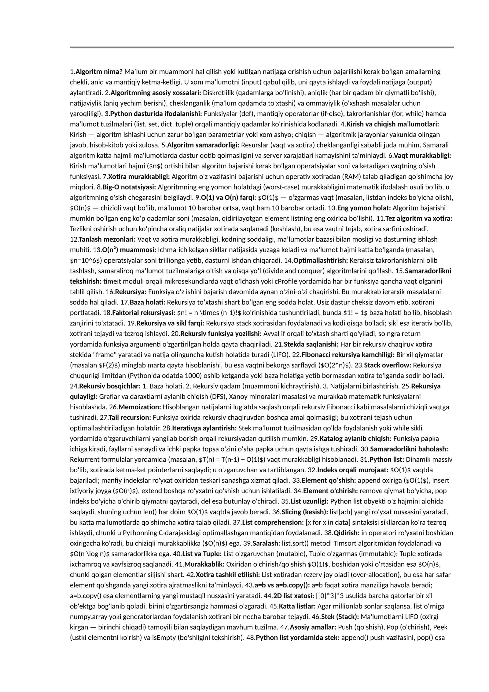 Algoritm va uni ilmiy asoslari