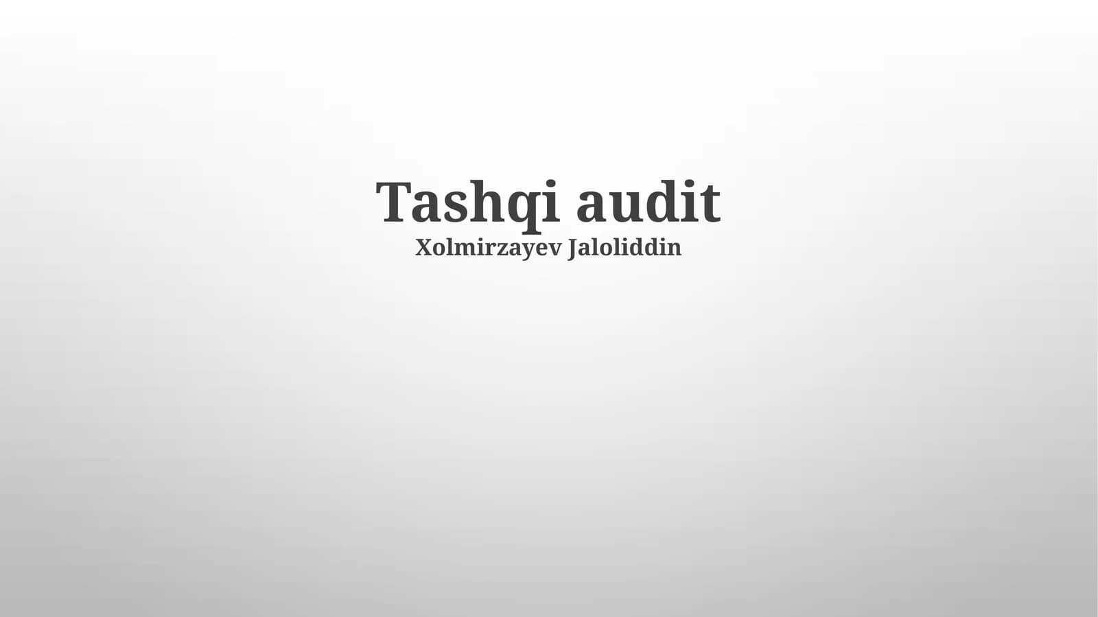 Tashqi audit