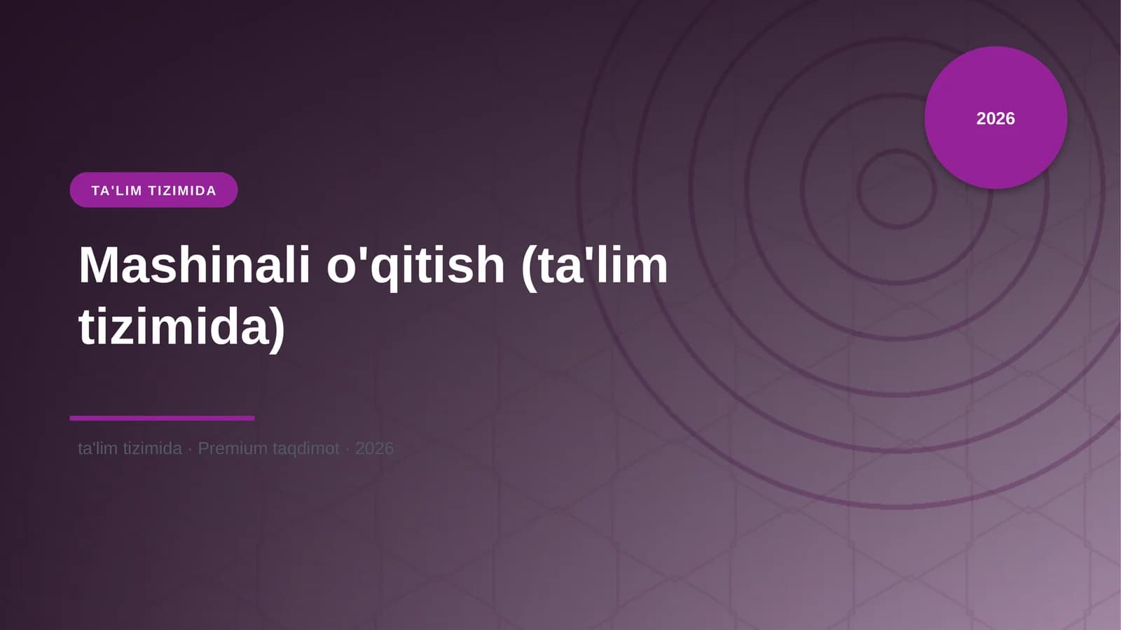 Mashinali o'qitish (ta'lim tizimida)