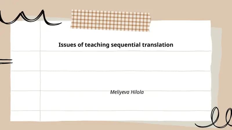 Issues of teaching sequential translation