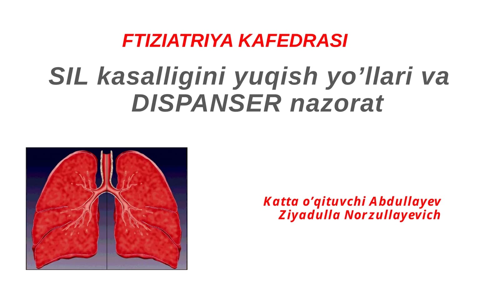 FTIZIATRIYA KAFEDRASI