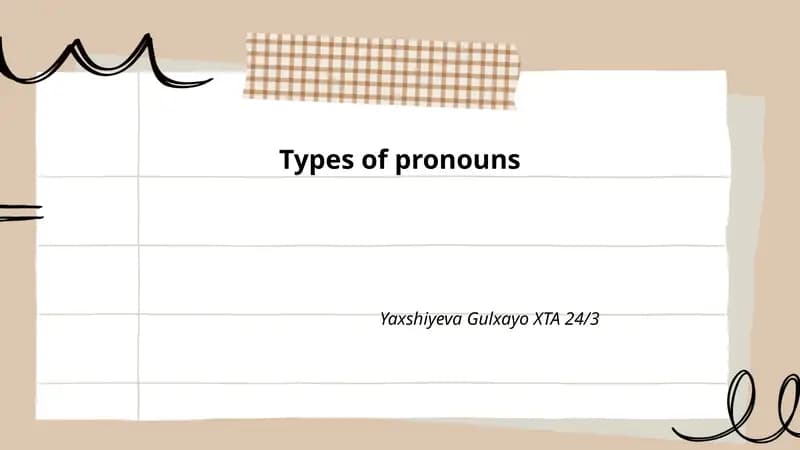 Types of pronouns