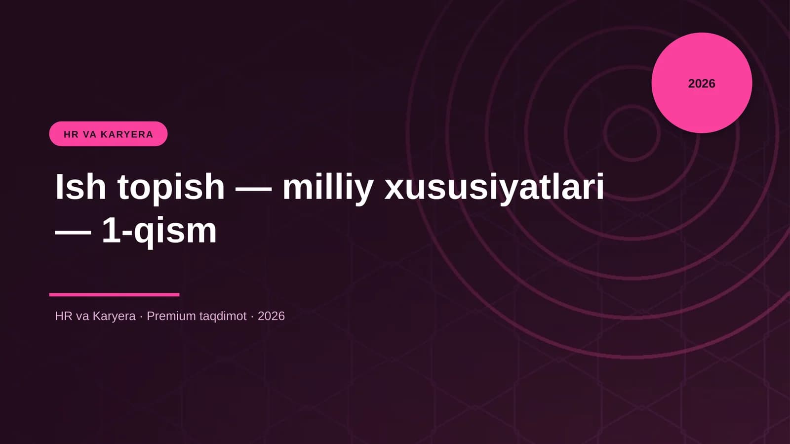 Ish topish — milliy xususiyatlari — 1-qism